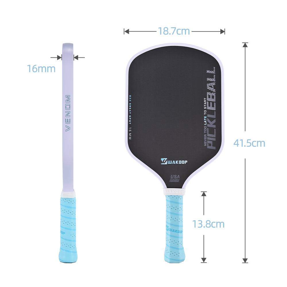 Blue-White Border - Venom Pickleball Paddle