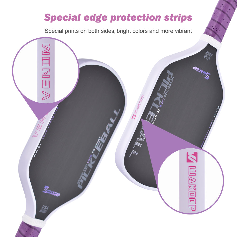 Purple-White Border - Venom Pickleball Paddle